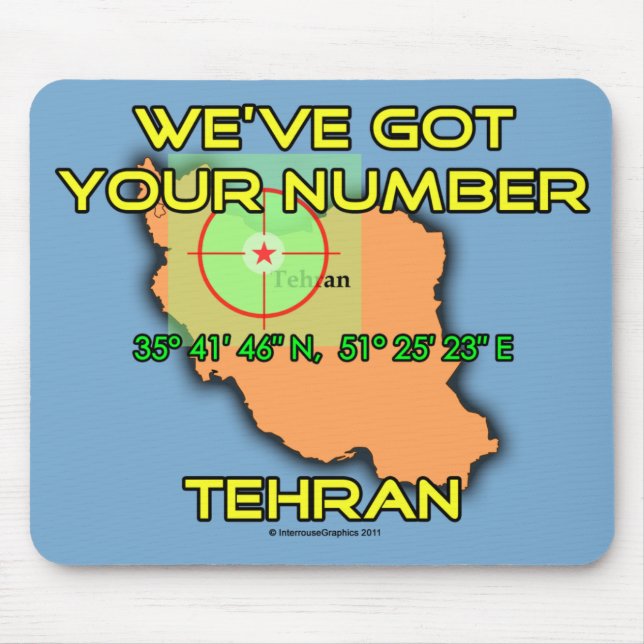 We've Got Your Number Tehran Mouse Mat (Front)
