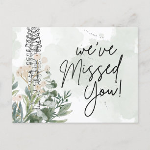 We've Missed You, Chiropractic Recall Postcard