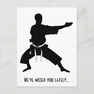 We've Missed You Lately Karate Postcard