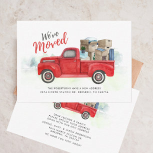 We've Move Address Red Truck Moving Announcement
