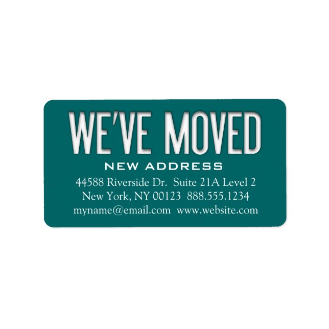 "We've Moved" Address Change Notification Label (Front)