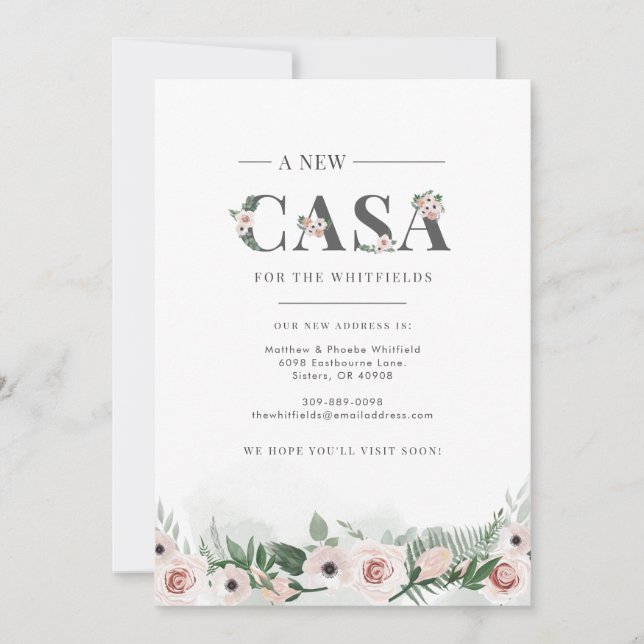 We've Moved Address Floral Moving Announcement (Front)