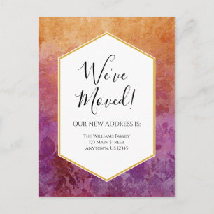 We've Moved Announcement Ombre Florals Postcard