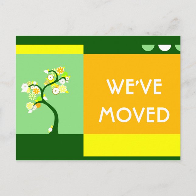 we've moved announcement : retro tree (Front)