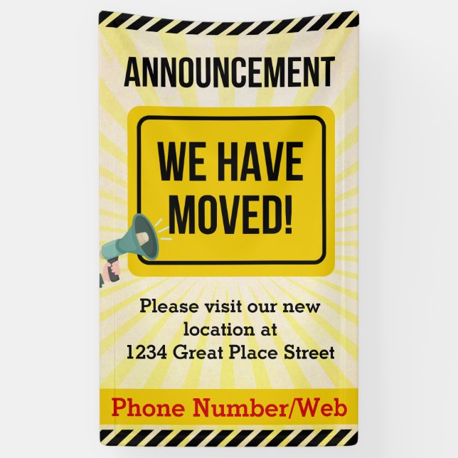We've Moved Announcements Custom Moving Business Banner (Vertical)
