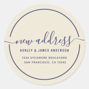 We've Moved Antique White New Address Classic Round Sticker