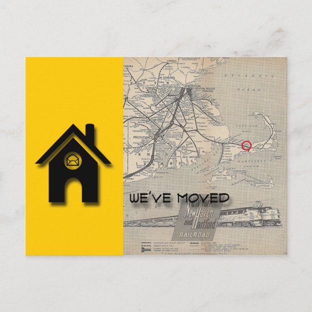 We've moved B House Map Replace with your own Map Postcard (Front)