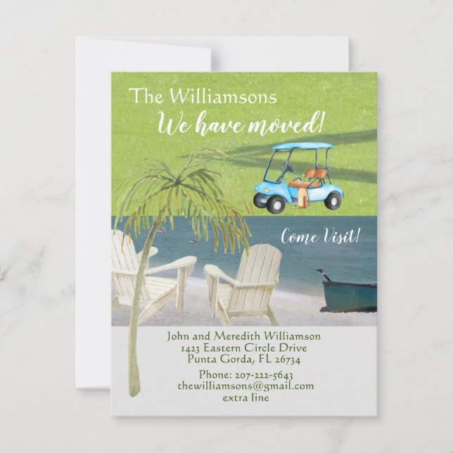 We've Moved Beach Golf Budget Move  Announcement (Front)