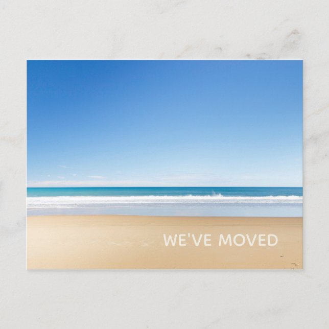 We've Moved Beach Home New Address Announcement Postcard (Front)