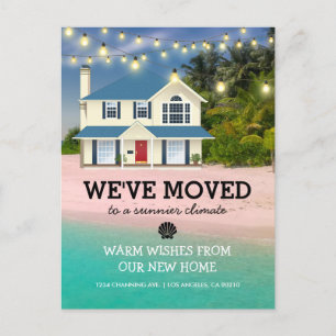 We've Moved   Beach Ocean New Home Announcement Postcard
