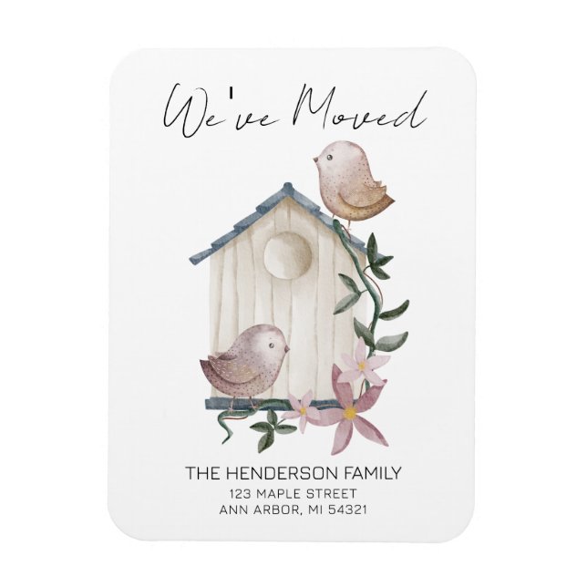 We've Moved Birdhouse New Home Moving Announcement Magnet (Vertical)