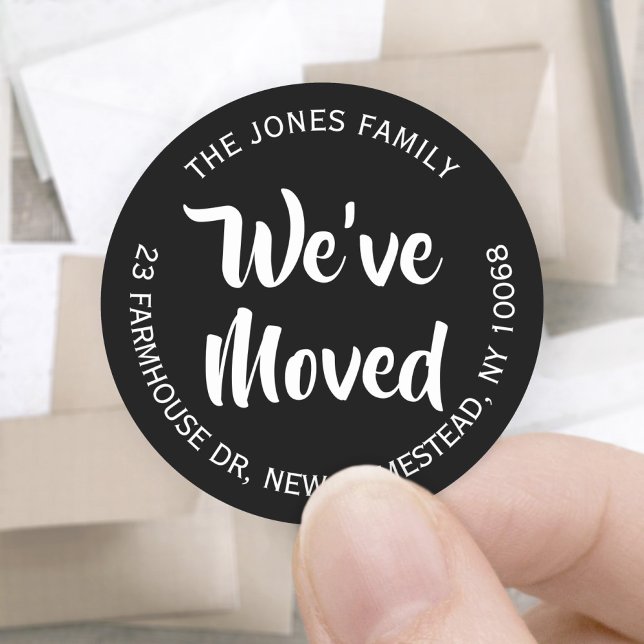 We've Moved Black and White Return Address Label (Creator Uploaded)
