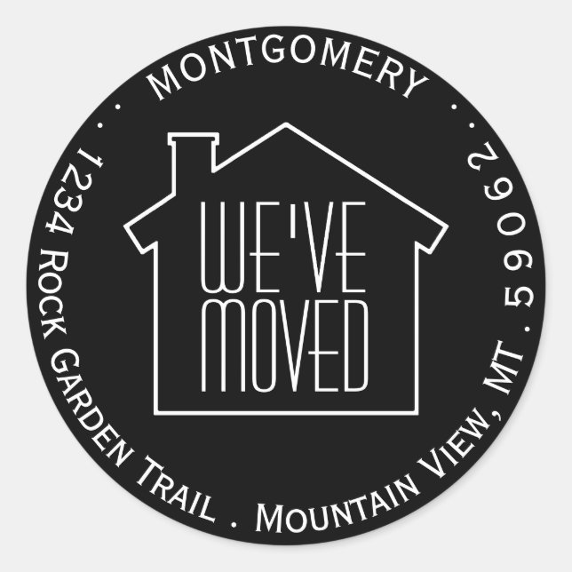 We've Moved Black and White Return Address Labels (Front)