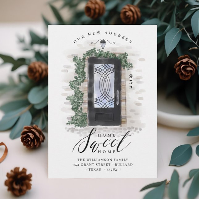 We've Moved Black Iron Watercolor Elegant Door Announcement (We've Moved Black Iron Watercolor Elegant Door Announcement)