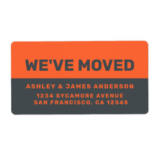 We've Moved Black Orange New Address