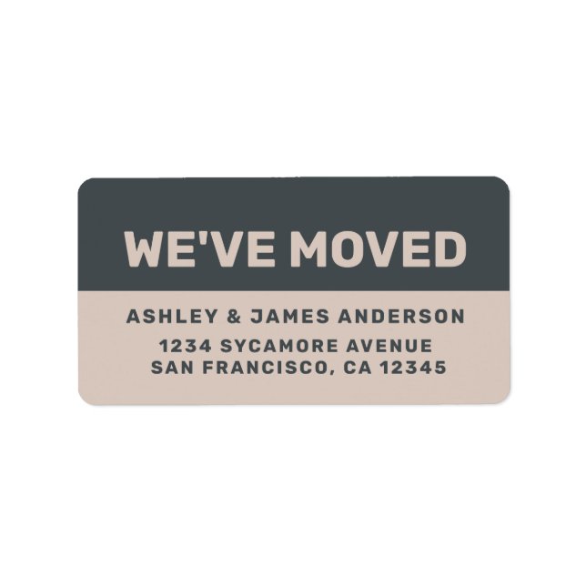 We've Moved Black Pastel Purple New Address Label (Front)