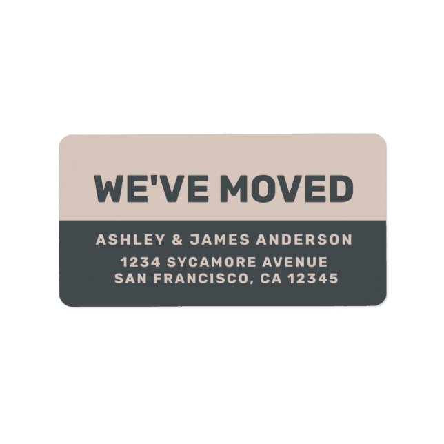 We've Moved Black Pastel Purple New Address Label (Front)