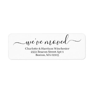 We've Moved black white custom moving announcement