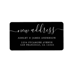 We've Moved Black White New Address label