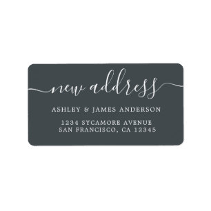 We've Moved Black White New Address label