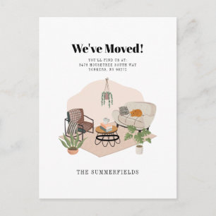 We've Moved Boho Chic Change of Address Moving Announcement Postcard