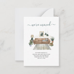 We've Moved Boho Living Room Moving Announcement