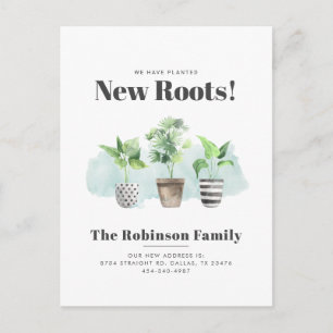 We've Moved Boho New Roots Moving Announcement Postcard