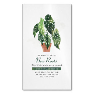 We've Moved Botanical Moving Announcement Magnetic Business Card