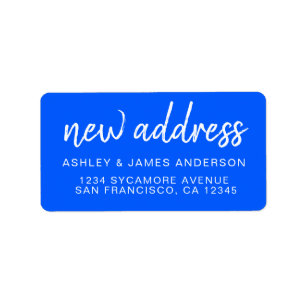 We've Moved Bright Blue New Address Label