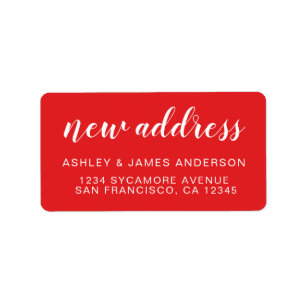 We've Moved Bright Red New Address Label