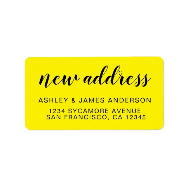 We've Moved Bright Yellow New Address Label (Front)