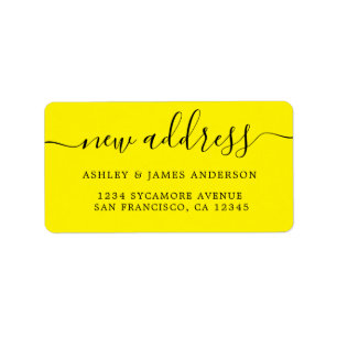 We've Moved Bright Yellow New Address label