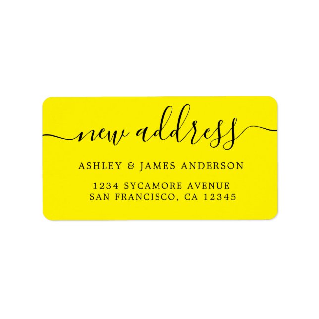 We've Moved Bright Yellow New Address label (Front)