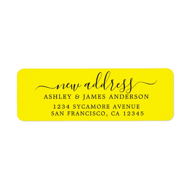 We've Moved Bright Yellow New Address label (Front)