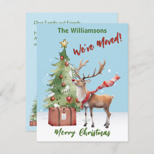 We've Moved Budget Reindeer Christmas Tree Announcement