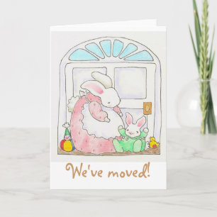 We've moved! bunny card