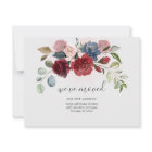 We've Moved Burgundy Floral Moving Announcement