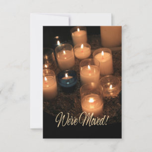 We've Moved!    Burning candles christmas Invitation