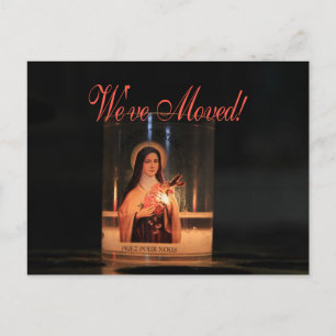 We've Moved! Burning candles christmas Postcard