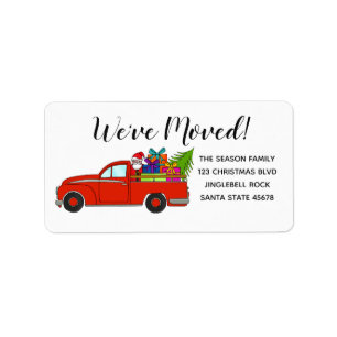 We've Moved Car Christmas label