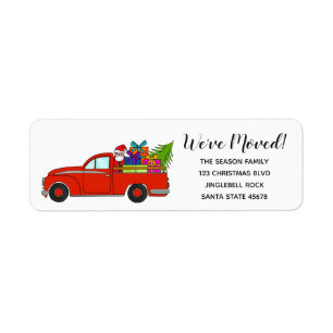 We've Moved Car Christmas label