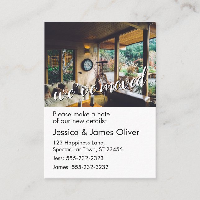 We've Moved Card w/ Home Interior Photo (Front)