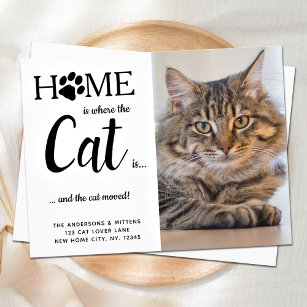 We've Moved Cat Photo New Address Pet Moving  Postcard