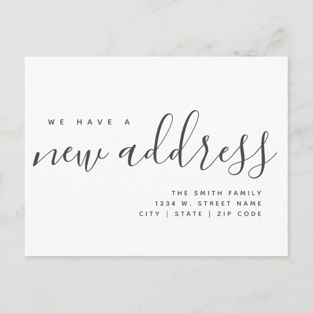 We've Moved Change of Address Modern Calligraphy  Announcement Postcard (Front)