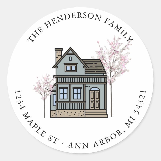 We've Moved Change of Address Moving Announcement  Classic Round Sticker (Front)