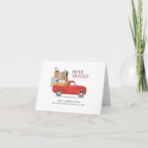 We've Moved Change of Address Red Truck Note Card
