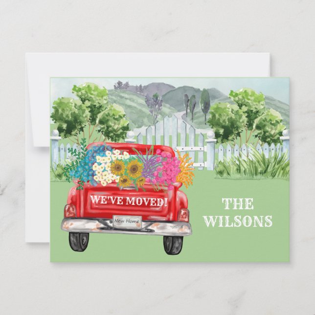 We've Moved Charming Scenic Truck Budget Move  Announcement (Front)