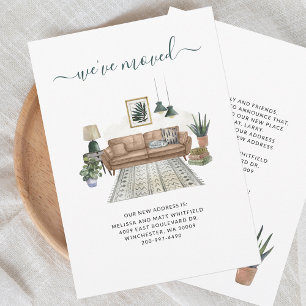 We've Moved Chic Living Room Moving Announcement