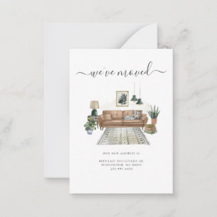 We've Moved Chic Living Room Moving Card