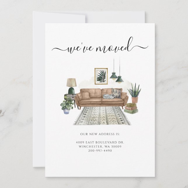 We've Moved Chic Modern Moving Announcement (Front)